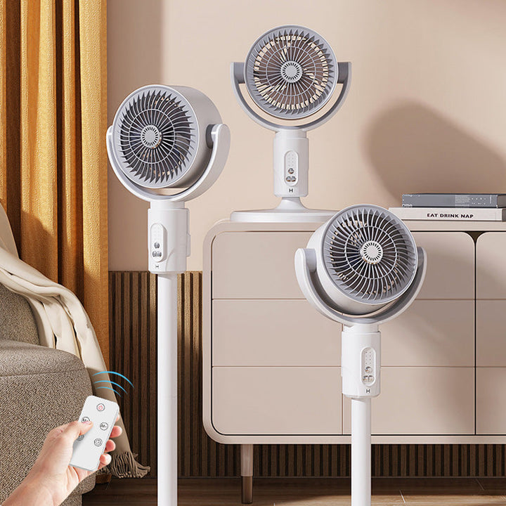 Motor Standventilator, 20 dB sehr leiser Ventilator, 30 m Wurfweite, 2465 m³/h Luftvolumen, Ventilator mit Fernbedienung & Kühlung | Karnz