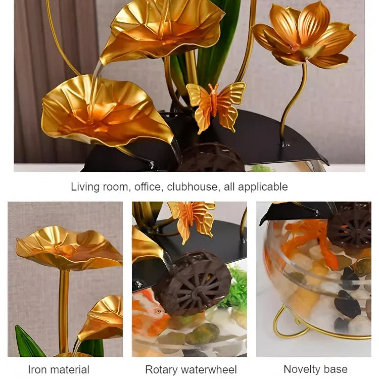 Luxuriöse, kreative Lotus-Aquarium-Dekoration