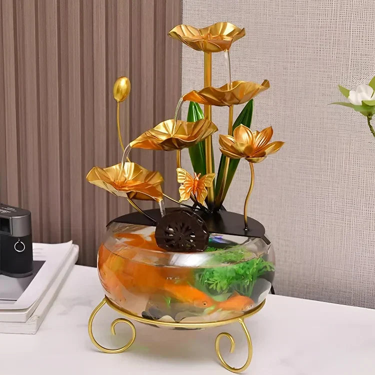 Luxuriöse, kreative Lotus-Aquarium-Dekoration