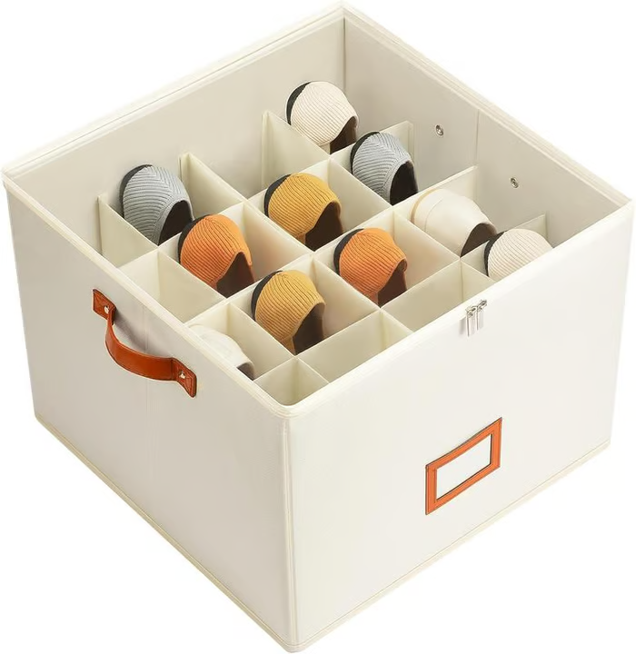 Faltbare Schuhbox aus Stoff mit Deckel | Karnz