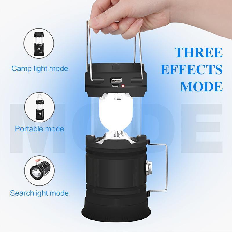 3-in-1 LED Campinglaterne mit Flackerflamme | Karnz