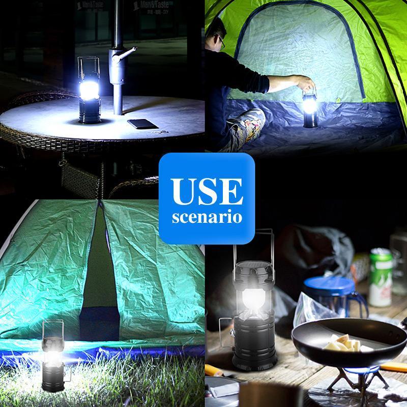 3-in-1 LED Campinglaterne mit Flackerflamme | Karnz
