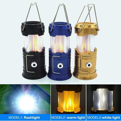 3-in-1 LED Campinglaterne mit Flackerflamme | Karnz
