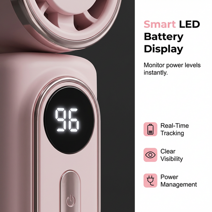 Tragbarer Clip-on Ventilator mit LED-Anzeige | Karnz