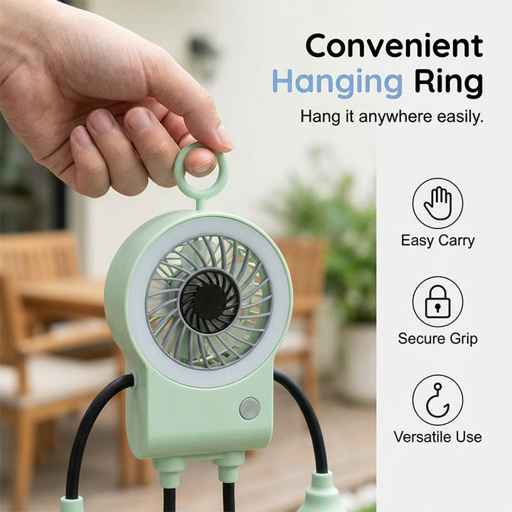 Flexibler Roboter Schreibtischventilator mit LED-Licht | Karnz