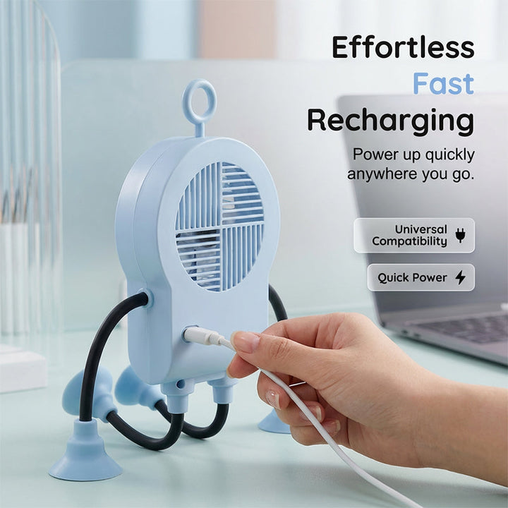 Flexibler Roboter Schreibtischventilator mit LED-Licht | Karnz