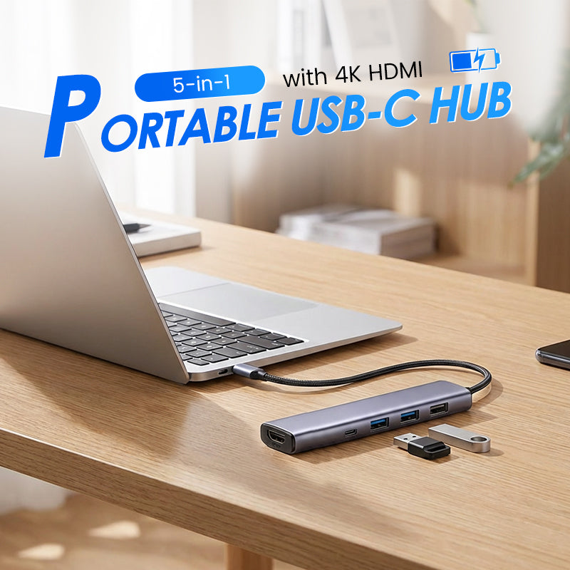 5-in-1 USB-C Hub mit 4K HDMI-Ausgang | Karnz
