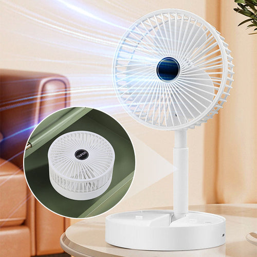 Wiederaufladbarer, faltbarer USB-Teleskopventilator – leise, 180° einstellbar, 4 Geschwindigkeitsstufen, tragbar ✨ | Karnz