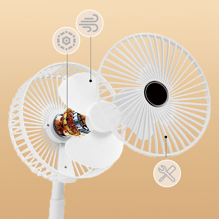 Wiederaufladbarer, faltbarer USB-Teleskopventilator – leise, 180° einstellbar, 4 Geschwindigkeitsstufen, tragbar ✨ | Karnz