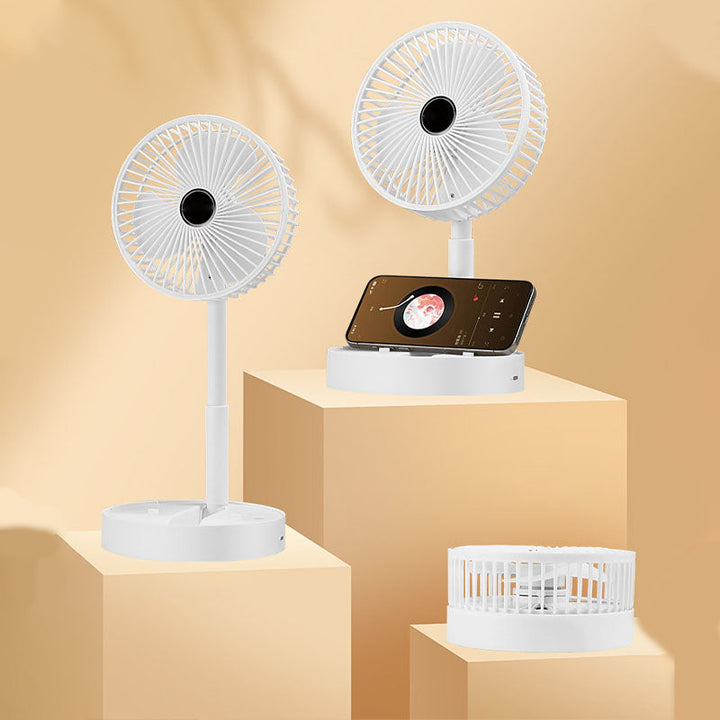 Wiederaufladbarer, faltbarer USB-Teleskopventilator – leise, 180° einstellbar, 4 Geschwindigkeitsstufen, tragbar ✨ | Karnz