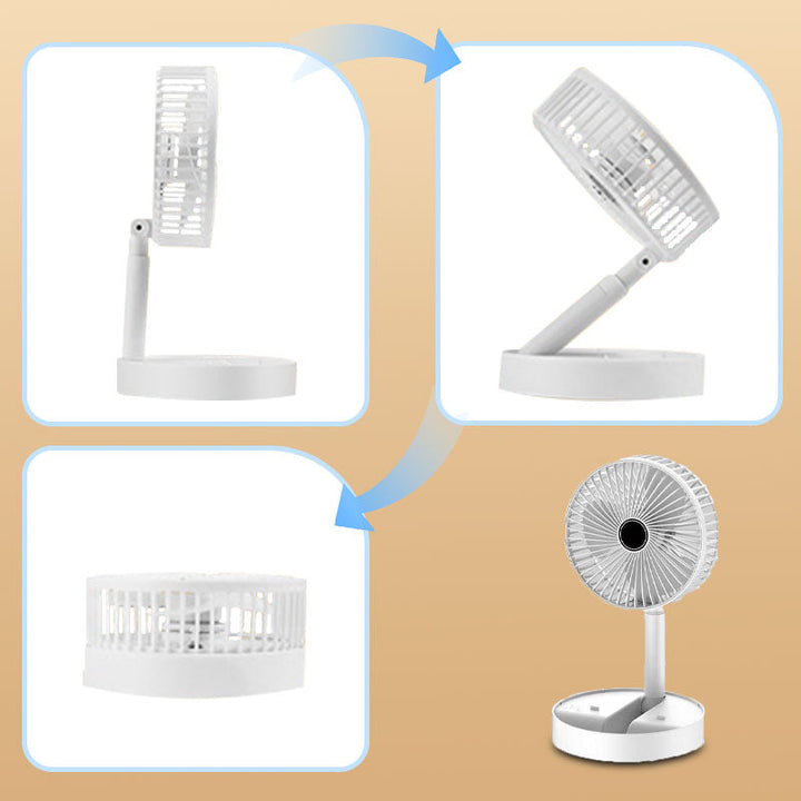 Wiederaufladbarer, faltbarer USB-Teleskopventilator – leise, 180° einstellbar, 4 Geschwindigkeitsstufen, tragbar ✨ | Karnz