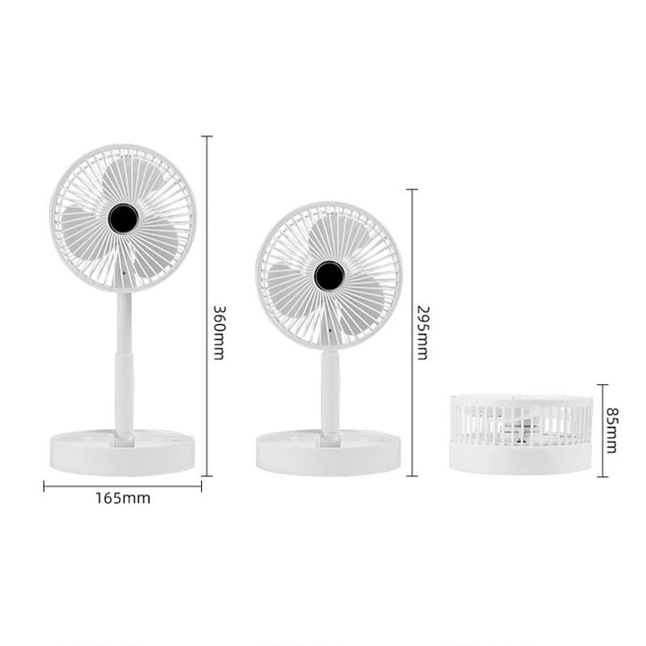 Wiederaufladbarer, faltbarer USB-Teleskopventilator – leise, 180° einstellbar, 4 Geschwindigkeitsstufen, tragbar ✨ | Karnz
