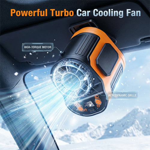 Transportabler Auto Clip-On Ventilator mit LED-Display | Karnz
