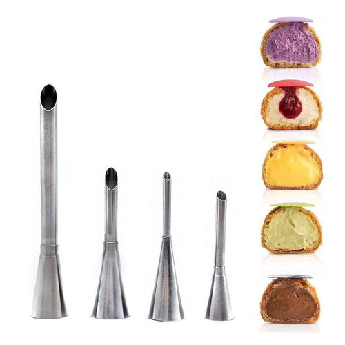 Edelstahl 4 Stück Chrome Éclair Puff Düse | Karnz