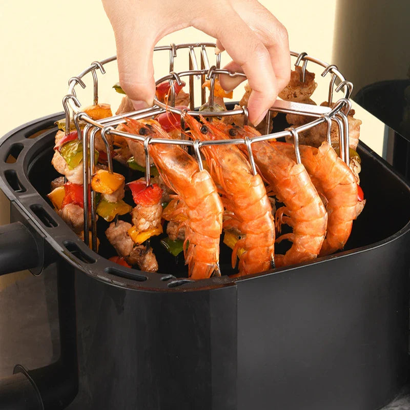 Edelstahl Air Fryer Kebab Rack Vertikale Hängespieße Grill | Karnz