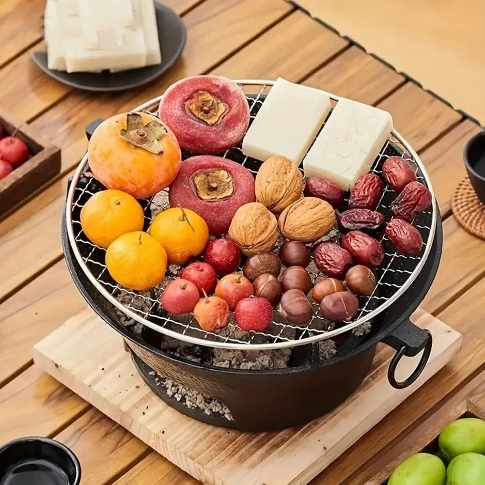 Edelstahl BBQ Grill Tischplatte Gusseisen Holzkohlegrill Herd | Karnz