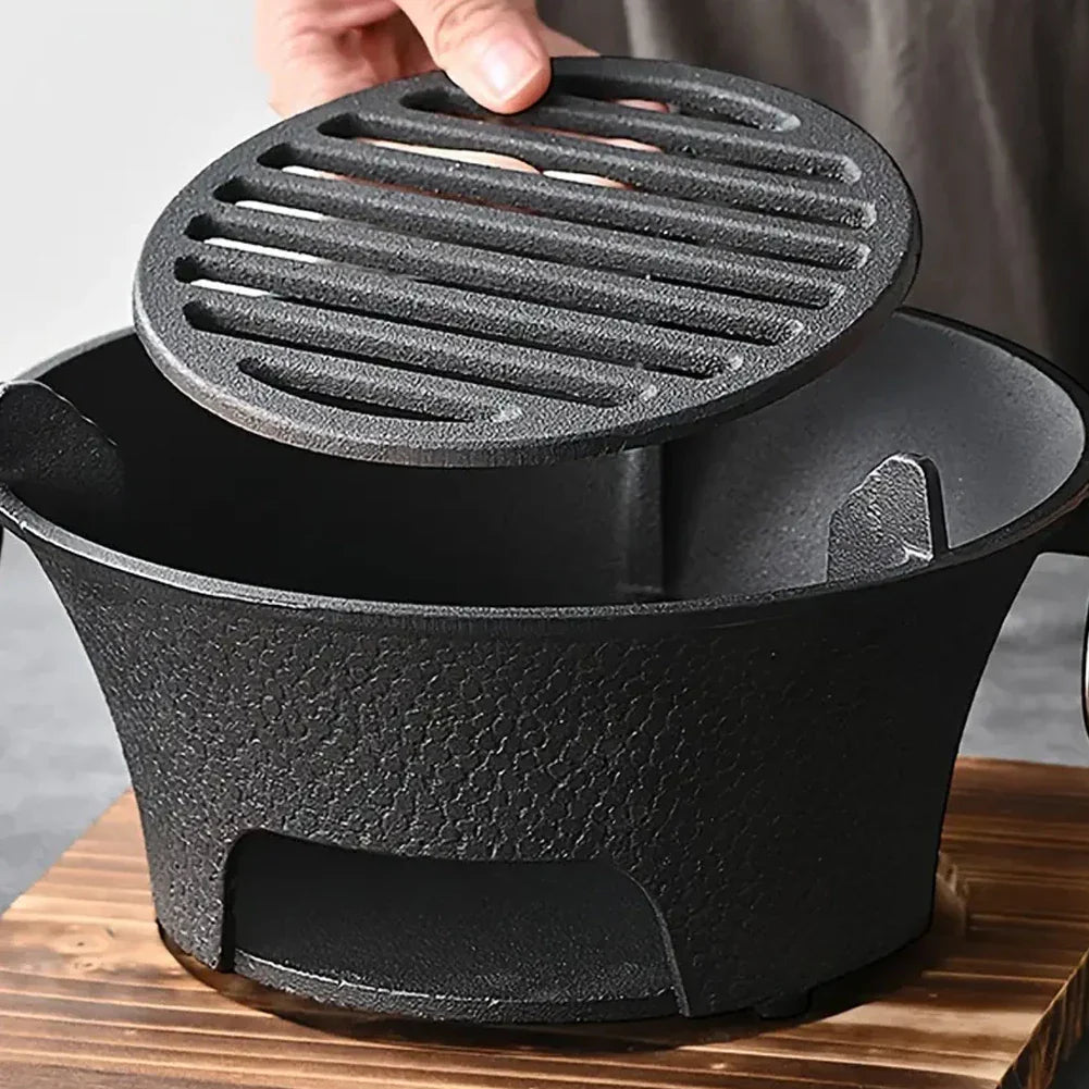 Edelstahl BBQ Grill Tischplatte Gusseisen Holzkohlegrill Herd | Karnz