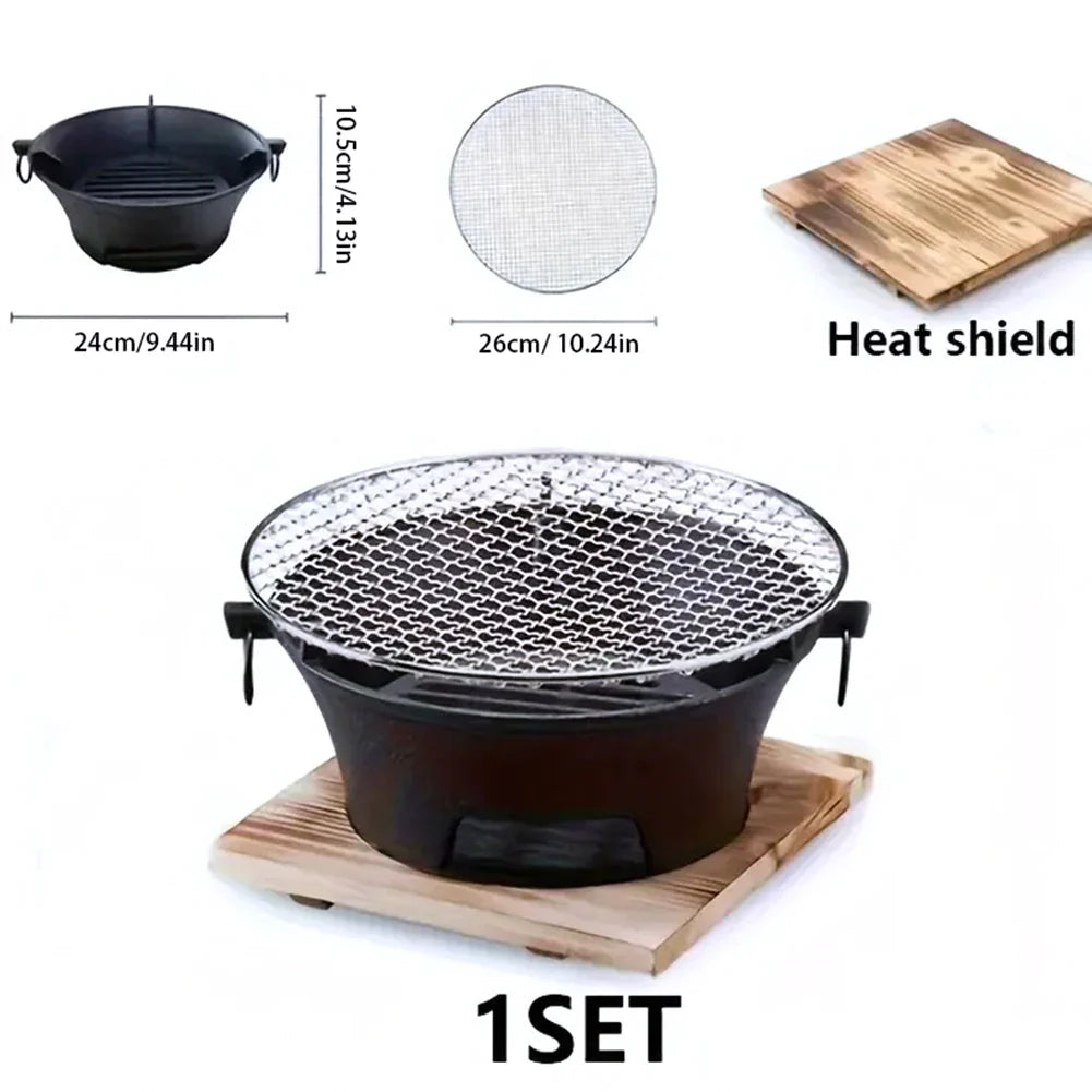 Edelstahl BBQ Grill Tischplatte Gusseisen Holzkohlegrill Herd | Karnz