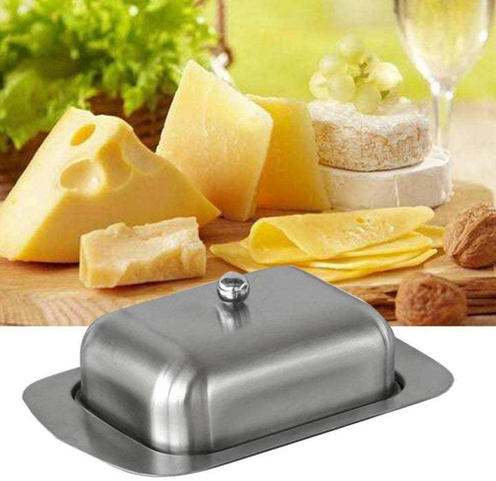 Edelstahl Butterdose mit Deckel Käse Butter Behälter | Karnz