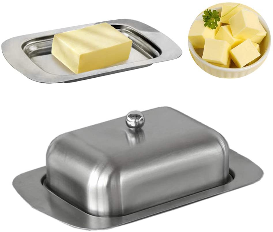 Edelstahl Butterdose mit Deckel Käse Butter Behälter | Karnz