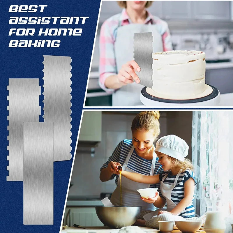 Edelstahl Torte Schaber Doppelseitig Mustergeschnittene Pâtisserie Dekorieren | Karnz