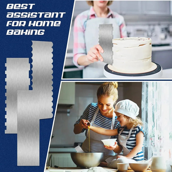 Edelstahl Torte Schaber Doppelseitig Mustergeschnittene Pâtisserie Dekorieren | Karnz