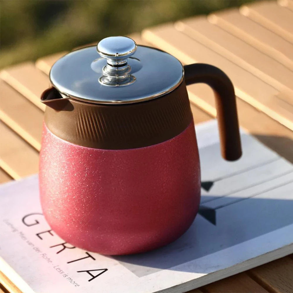 Edelstahl Bedeckter Eintopf Teekanne mit Titan-beschichtetem Inneren Thermos | Karnz