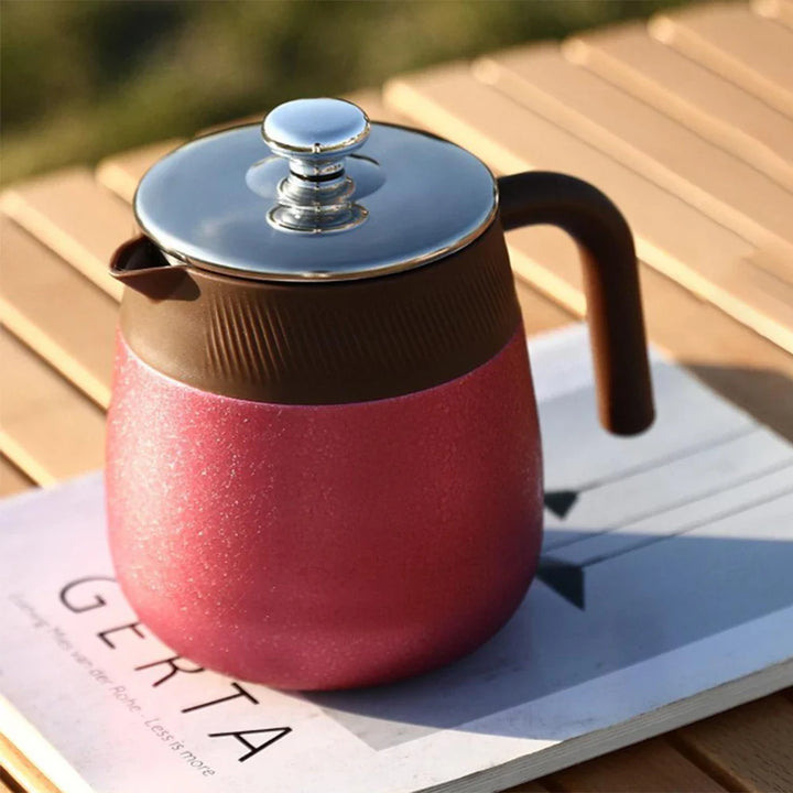Edelstahl Bedeckter Eintopf Teekanne mit Titan-beschichtetem Inneren Thermos | Karnz