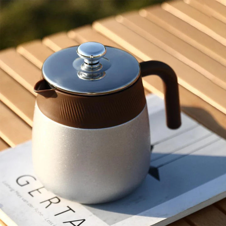 Edelstahl Bedeckter Eintopf Teekanne mit Titan-beschichtetem Inneren Thermos | Karnz