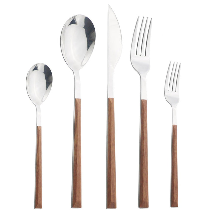 Edelstahl Geschirrset Imitation Holz Marmor Griff Set | Karnz