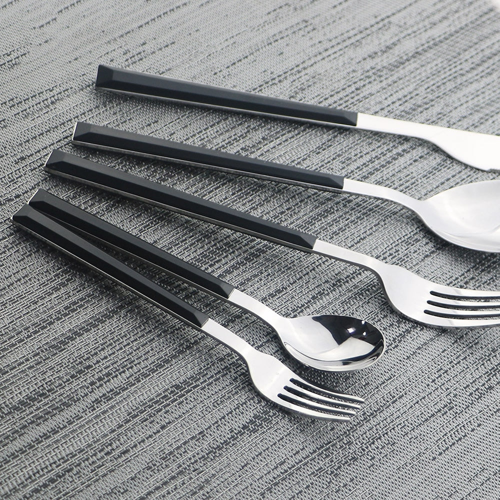 Edelstahl Geschirrset Imitation Holz Marmor Griff Set | Karnz