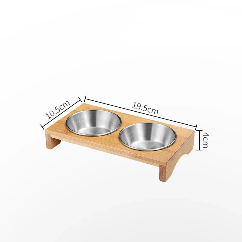 Edelstahl Dip Schalen auf Bambus Serviertablett Set | Karnz