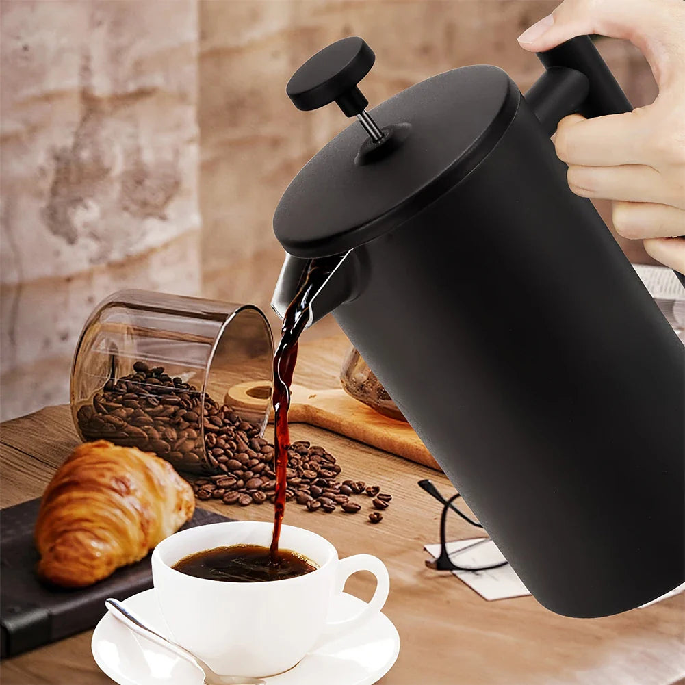 Edelstahl French Press Doppelwandig Isolierte Kaffee Tee Maker | Karnz
