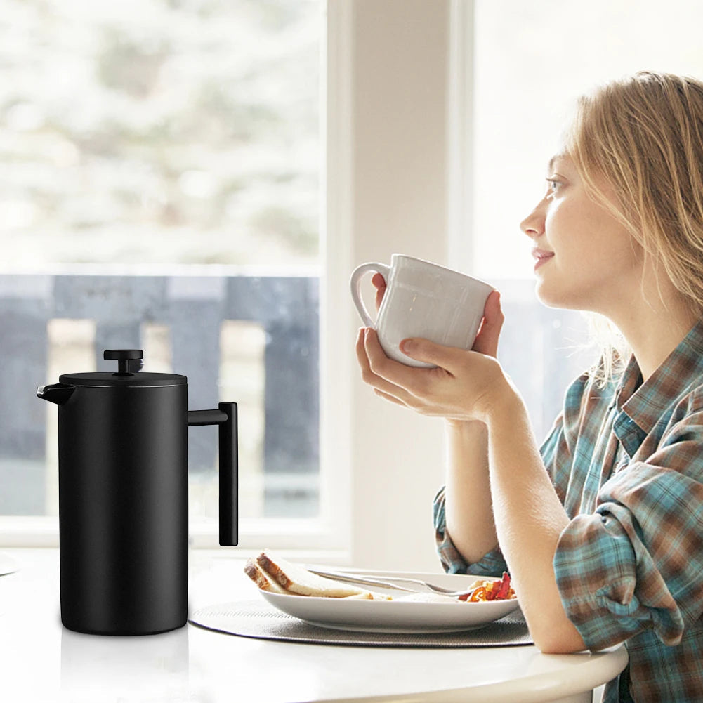 Edelstahl French Press Doppelwandig Isolierte Kaffee Tee Maker | Karnz