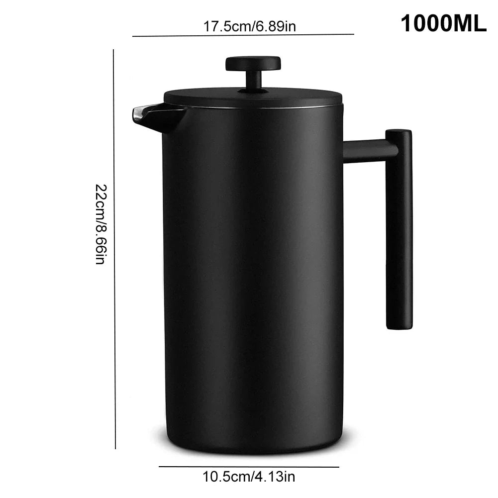 Edelstahl French Press Doppelwandig Isolierte Kaffee Tee Maker | Karnz