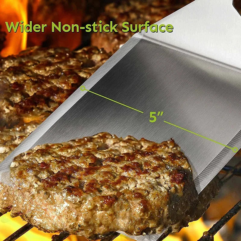Edelstahl große Grillwender mit Schneidekanten Werkzeug für BBQ | Karnz