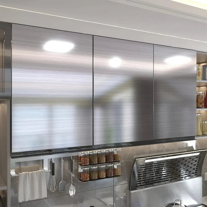 Edelstahl-Look Küchenmöbel Kühlschrank Selbstklebender Aufkleber | Karnz