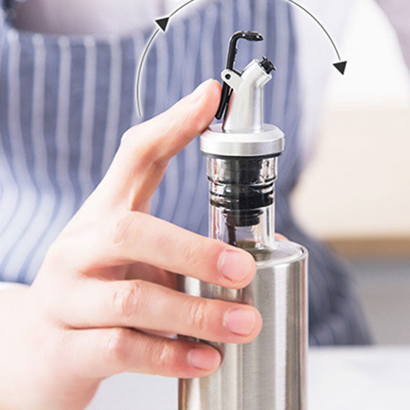 Edelstahl Ölflasche Glas Küchenkrug Lagerdispenser | Karnz
