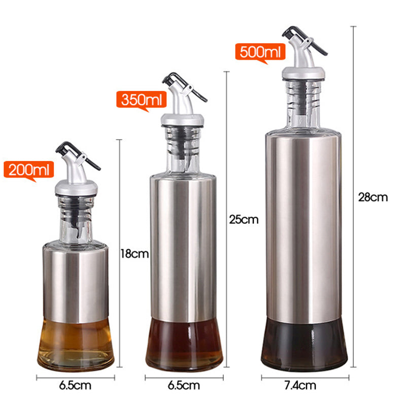 Edelstahl Ölflasche Glas Küchenkrug Lagerdispenser | Karnz
