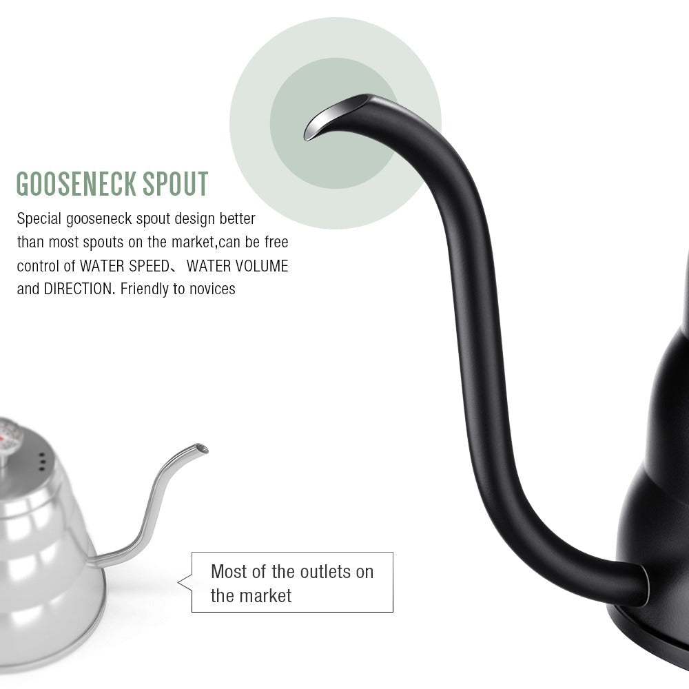Edelstahl Pour Over Kaffeekanne Tropfenkocher mit Thermometer | Karnz
