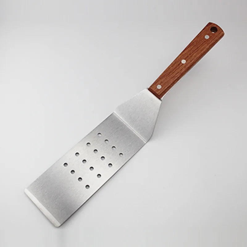 Edelstahl Spatel Schaber mit Holzgriff Grillwender | Karnz