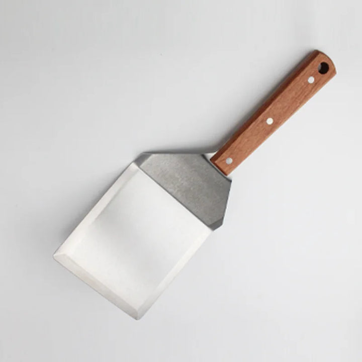 Edelstahl Spatel Schaber mit Holzgriff Grillwender | Karnz