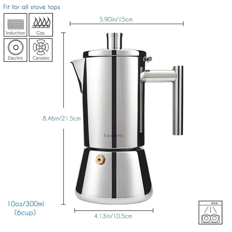 Edelstahl Herd Espresso Maker Moka Topf Kaffeemaschine | Karnz