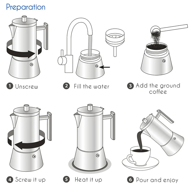 Edelstahl Herd Espresso Maker Moka Topf Kaffeemaschine | Karnz