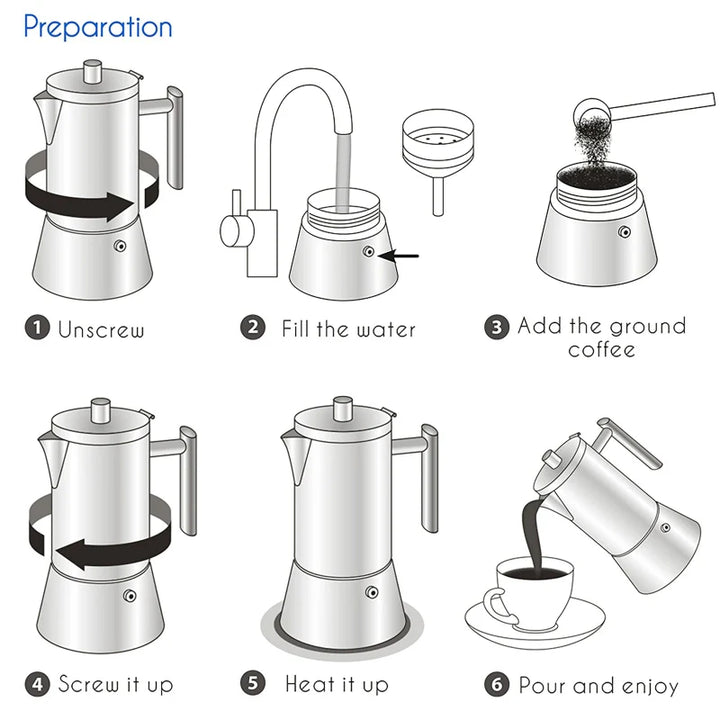 Edelstahl Herd Espresso Maker Moka Topf Kaffeemaschine | Karnz