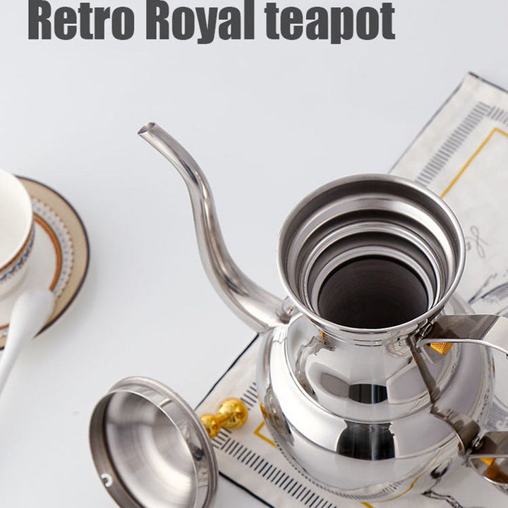 Edelstahl Teekanne Restaurant Retro Königliche Teekanne mit Teesieb | Karnz