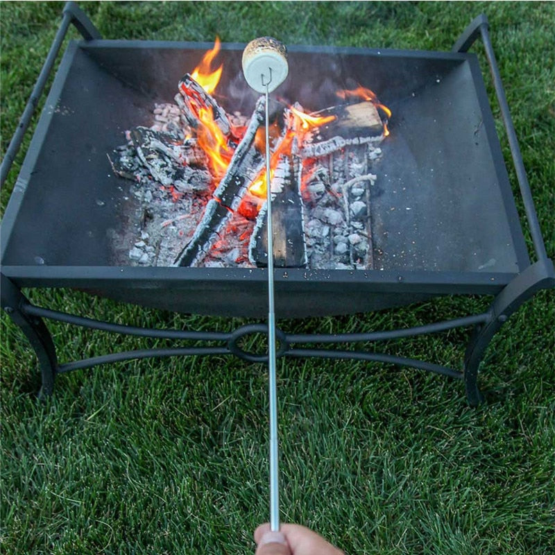 Edelstahl Holzgriff Verstellbarer BBQ-Gabelspieß | Karnz