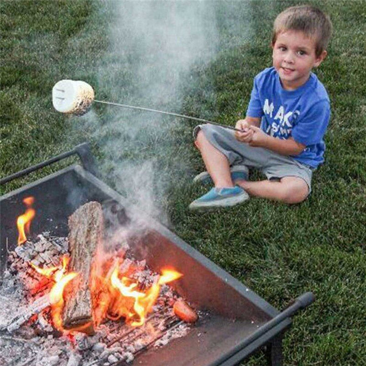 Edelstahl Holzgriff Verstellbarer BBQ-Gabelspieß | Karnz