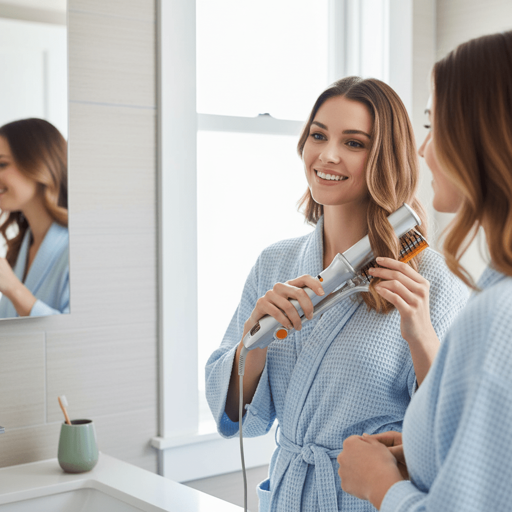 STYLESPIN – 2-in-1 rotierende Haarbürste mit einstellbaren Temperaturstufen