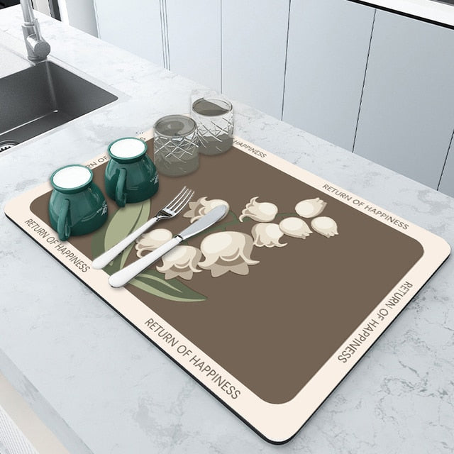Superabsorbierende Drainagematte Küchenspüle Badezimmer Wasserhahn absorbierende Matte | Karnz